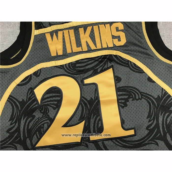 Camiseta Atlanta Hawks Dominique Wilkins #21 1986-87 Hardwood Classic Negro